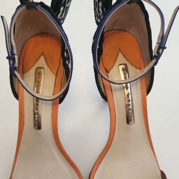 Sophia Webster Embroidery Sandal Chiara Butterfly High Heels‎ Shoes Pink 38.5 - Picture 13 of 16